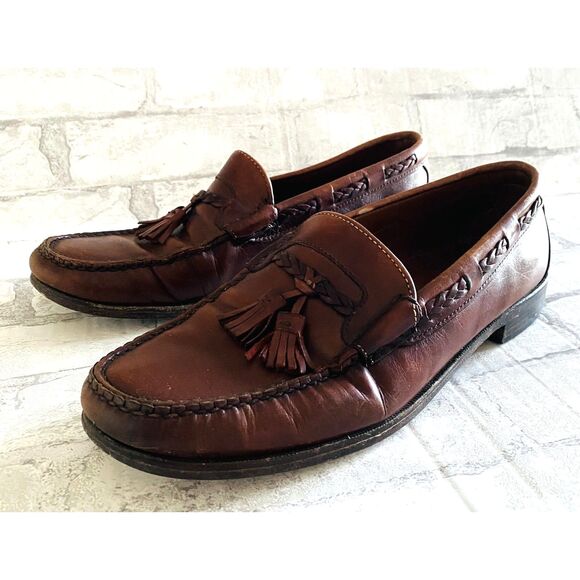 Allen Edmonds Carthage 42426 Brown Leather Moc Toe Tassels Loafers Slip On 12C main image 5